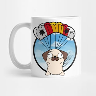 Silly pug dog has a broken parachute Mug